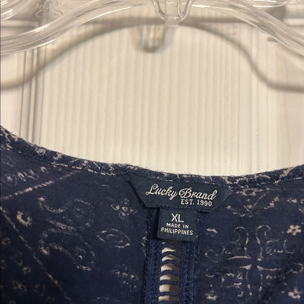 2/$10, 3/$13 Lucky brand blue paisley top - Picture 4 of 5
